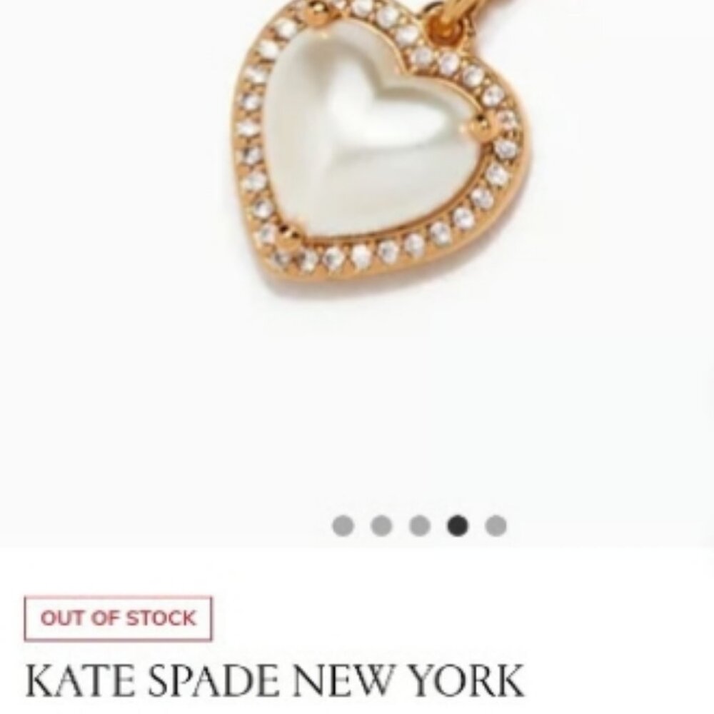 Kate Spade♠️ My Love Pave Diamond Pendant Heart W/Pearl Diamond Zirconia⌚🏃💨🚚 - Picture 10 of 15